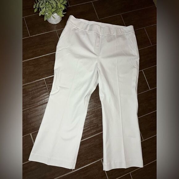 Spanx On-The-Go Cropped Kick Flare Pants Classic White sz 2X - Picture 2 of 11
